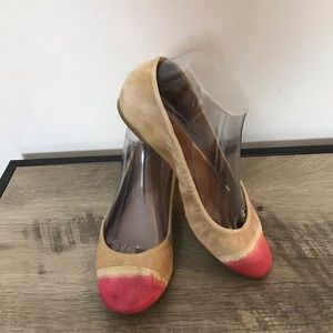 LEIFNOTES Beige SUEDE Dip Dye TAIKA Ballet FLATS